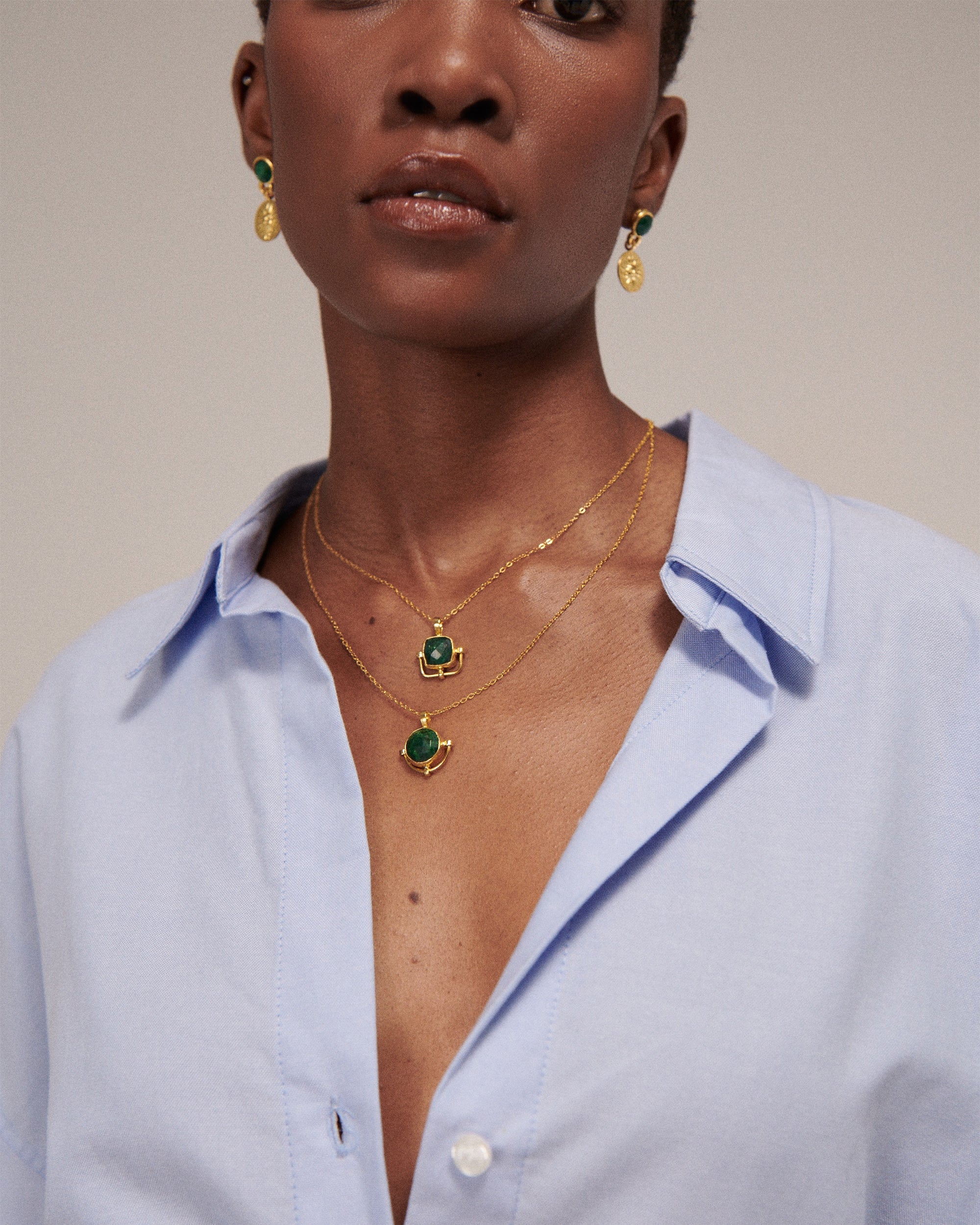 Dilara Emerald Pendant Necklace | Sustainable Jewellery by Ottoman Hands