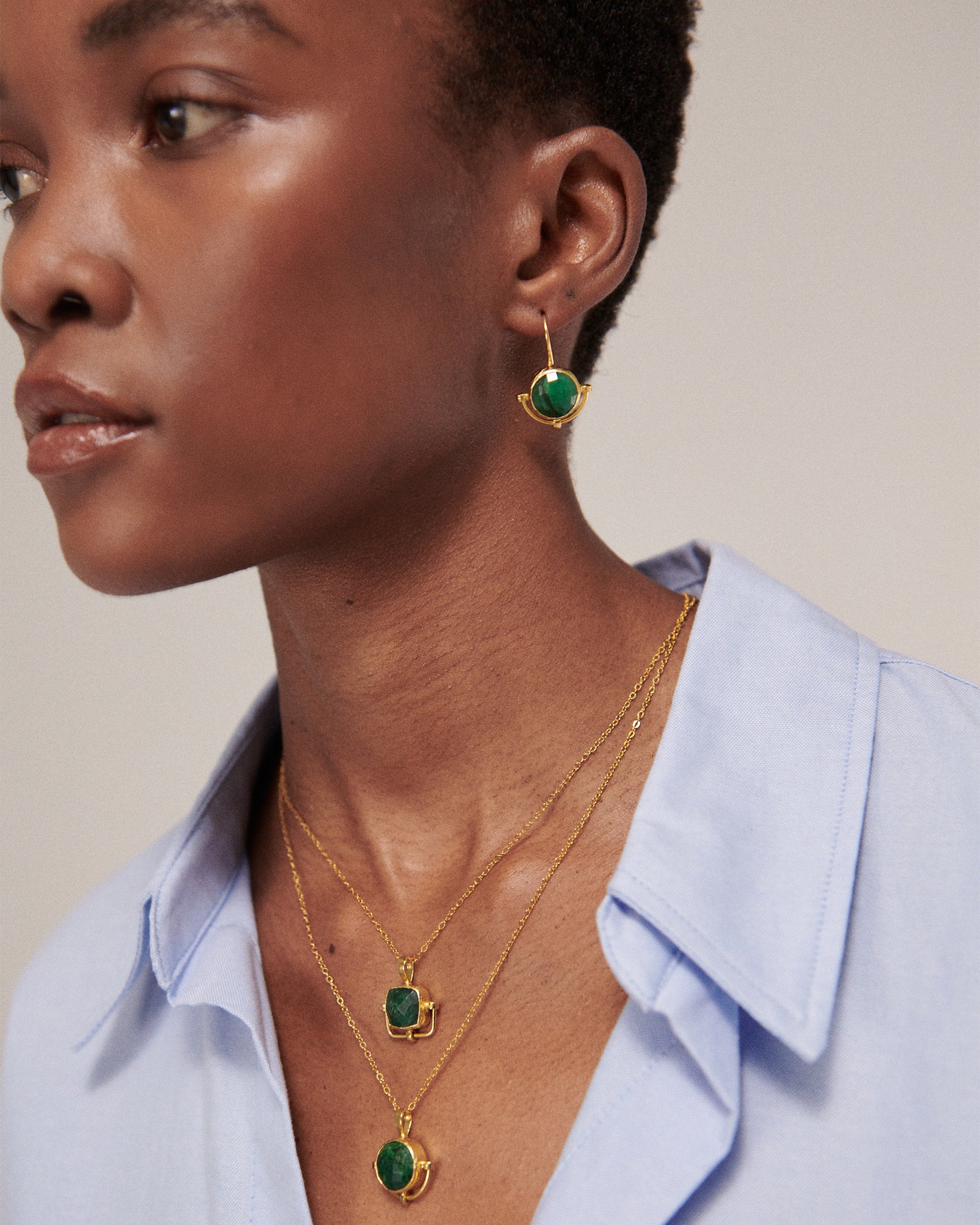 Domna Emerald Pendant Necklace | Sustainable Jewellery by Ottoman Hands
