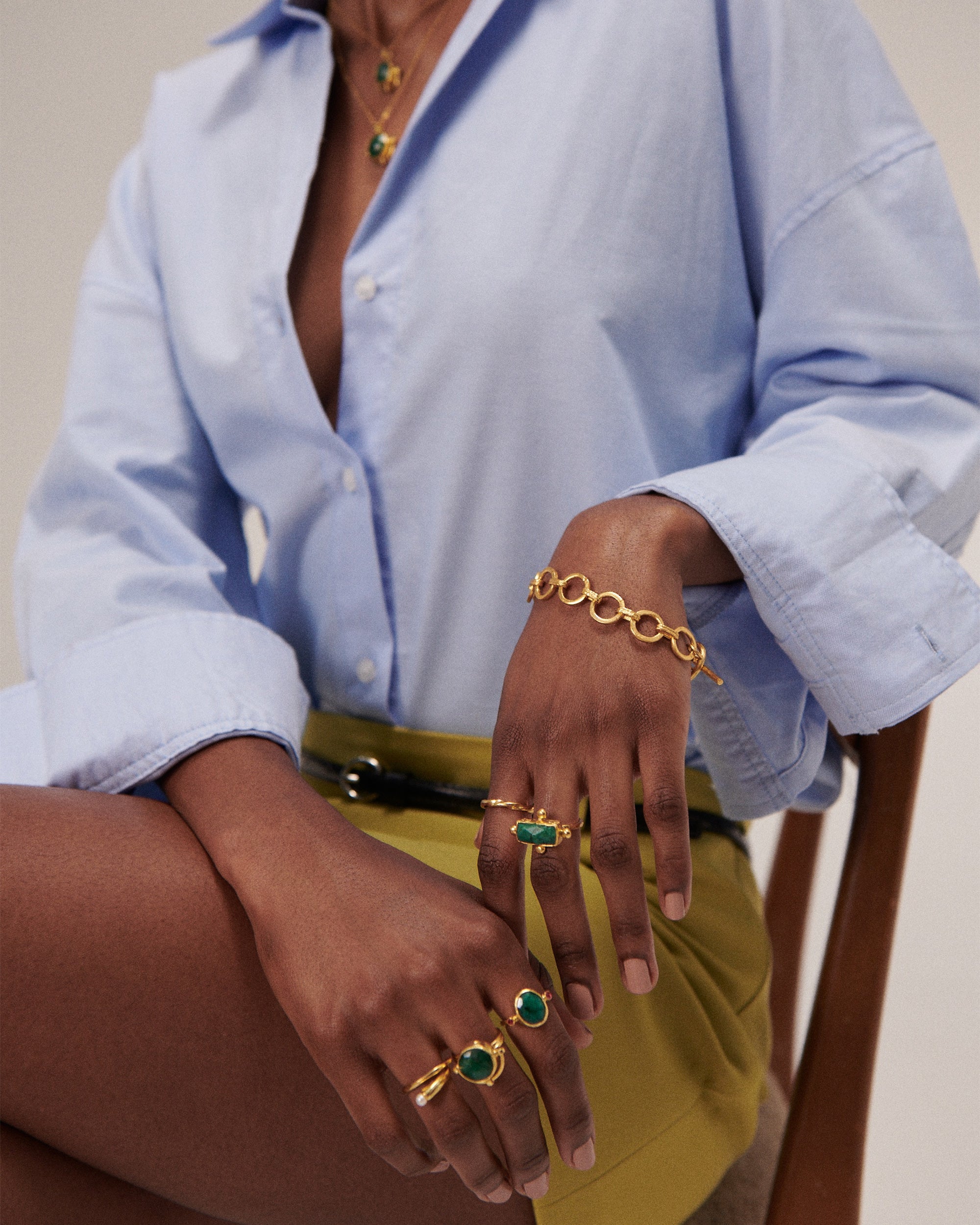 Domna Emerald Cocktail Ring | Sustainable Jewellery by Ottoman Hands