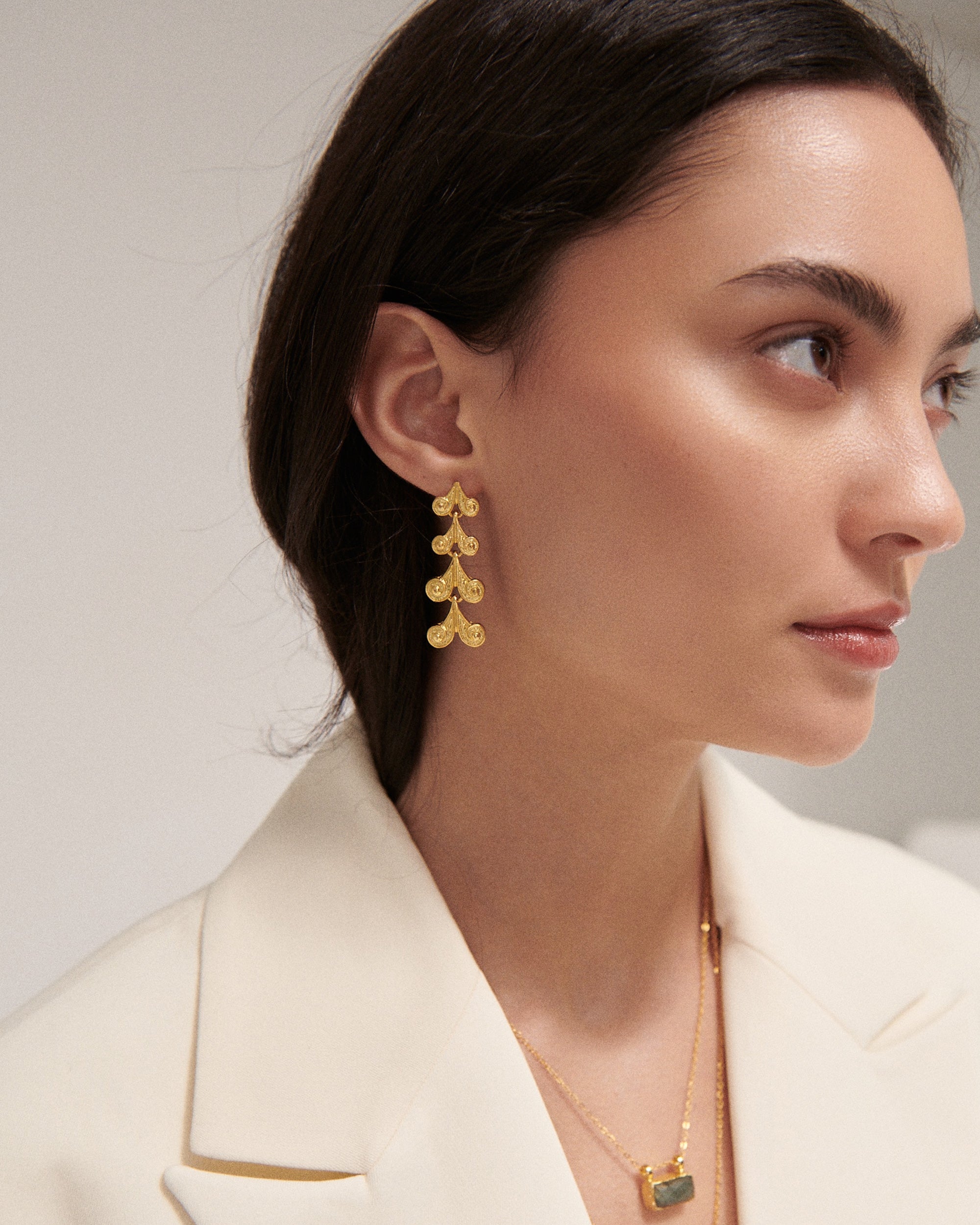 Avra Gold Drop Earrings | Sustainable Jewellery by Ottoman Hands