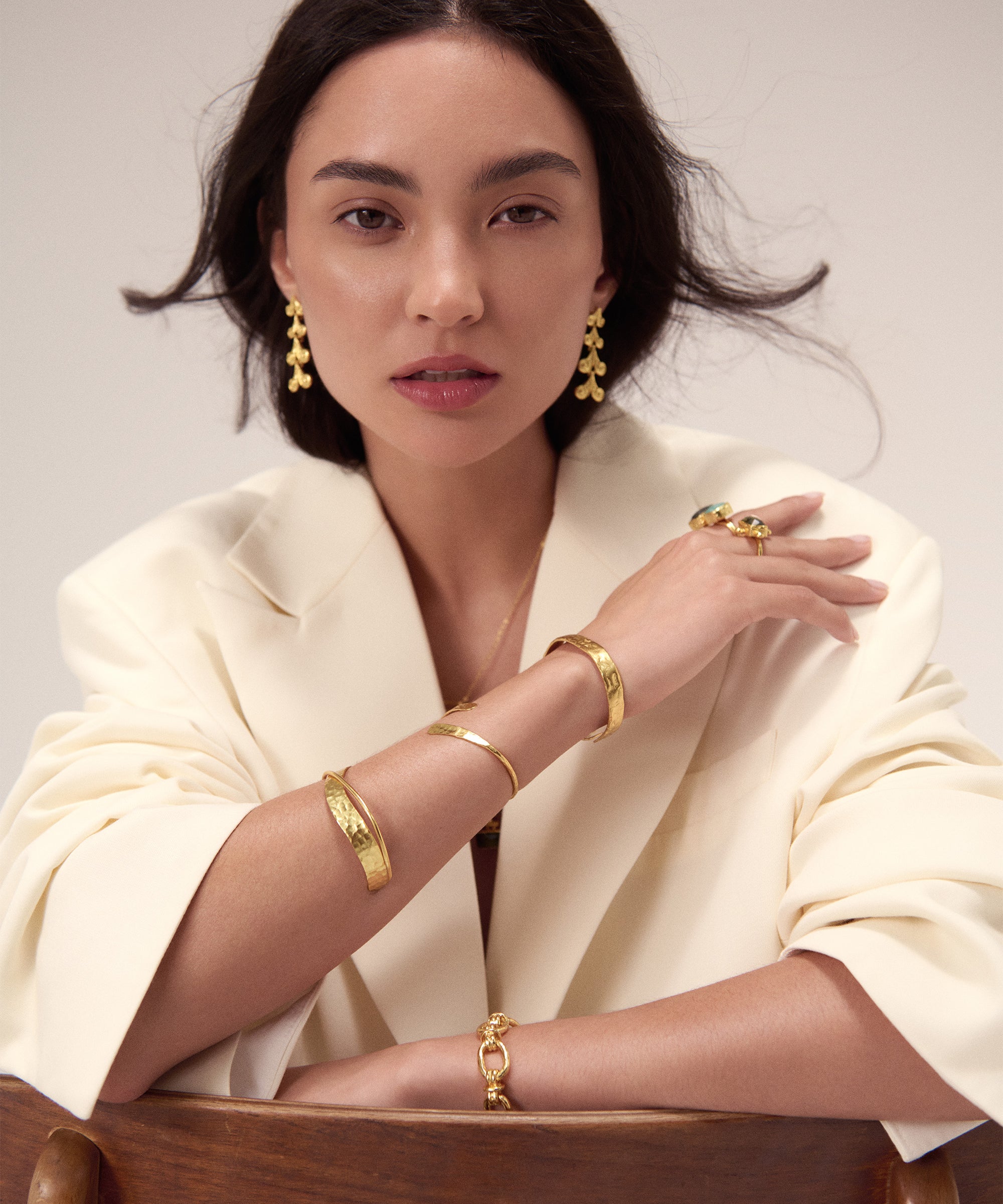 Avra Gold Drop Earrings | Sustainable Jewellery by Ottoman Hands