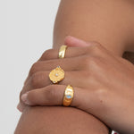 Pearl Shield Stacking Ring