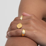 Pearl Shield Stacking Ring