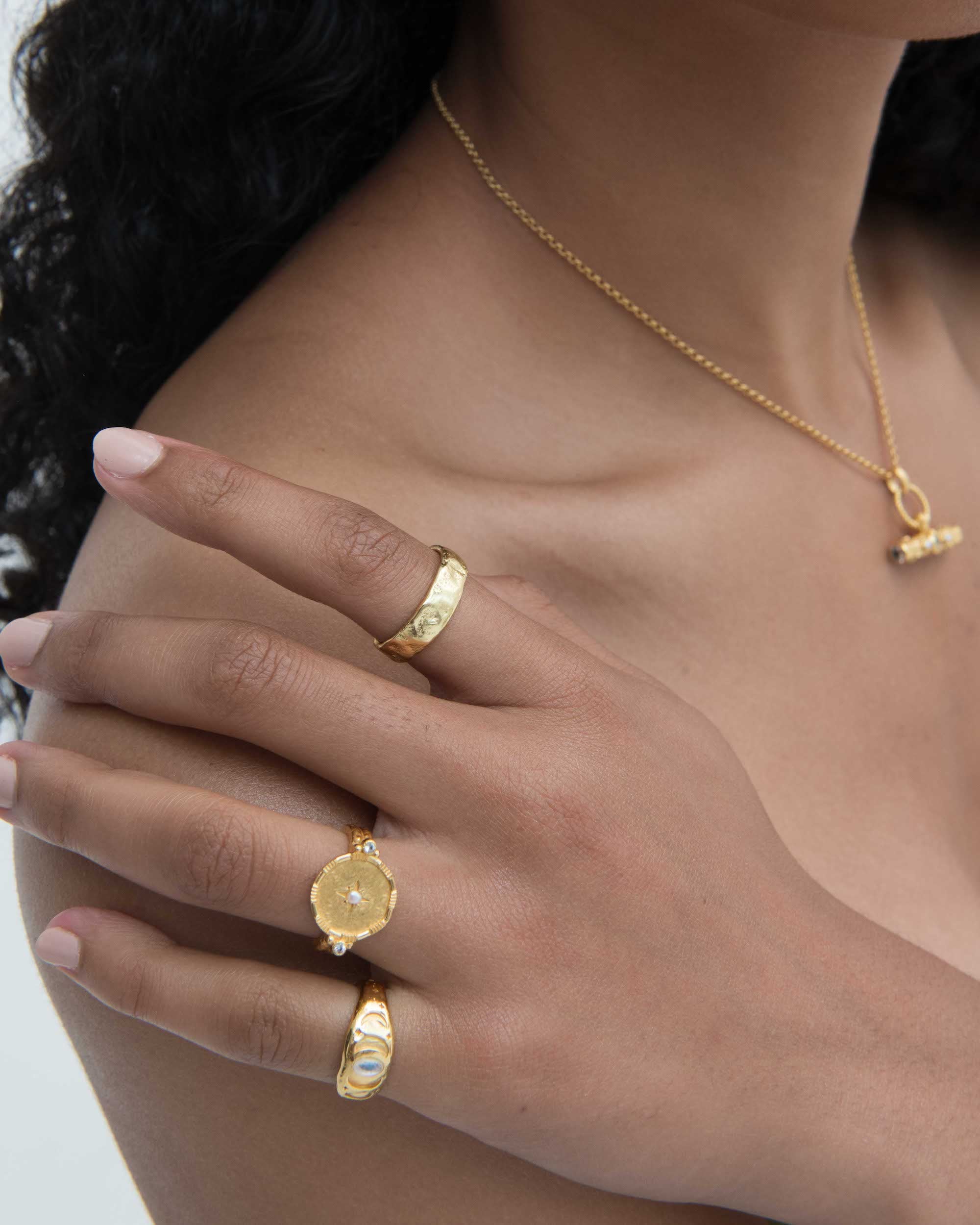 Pearl Shield Stacking Ring | Ottoman Hands Jewellery