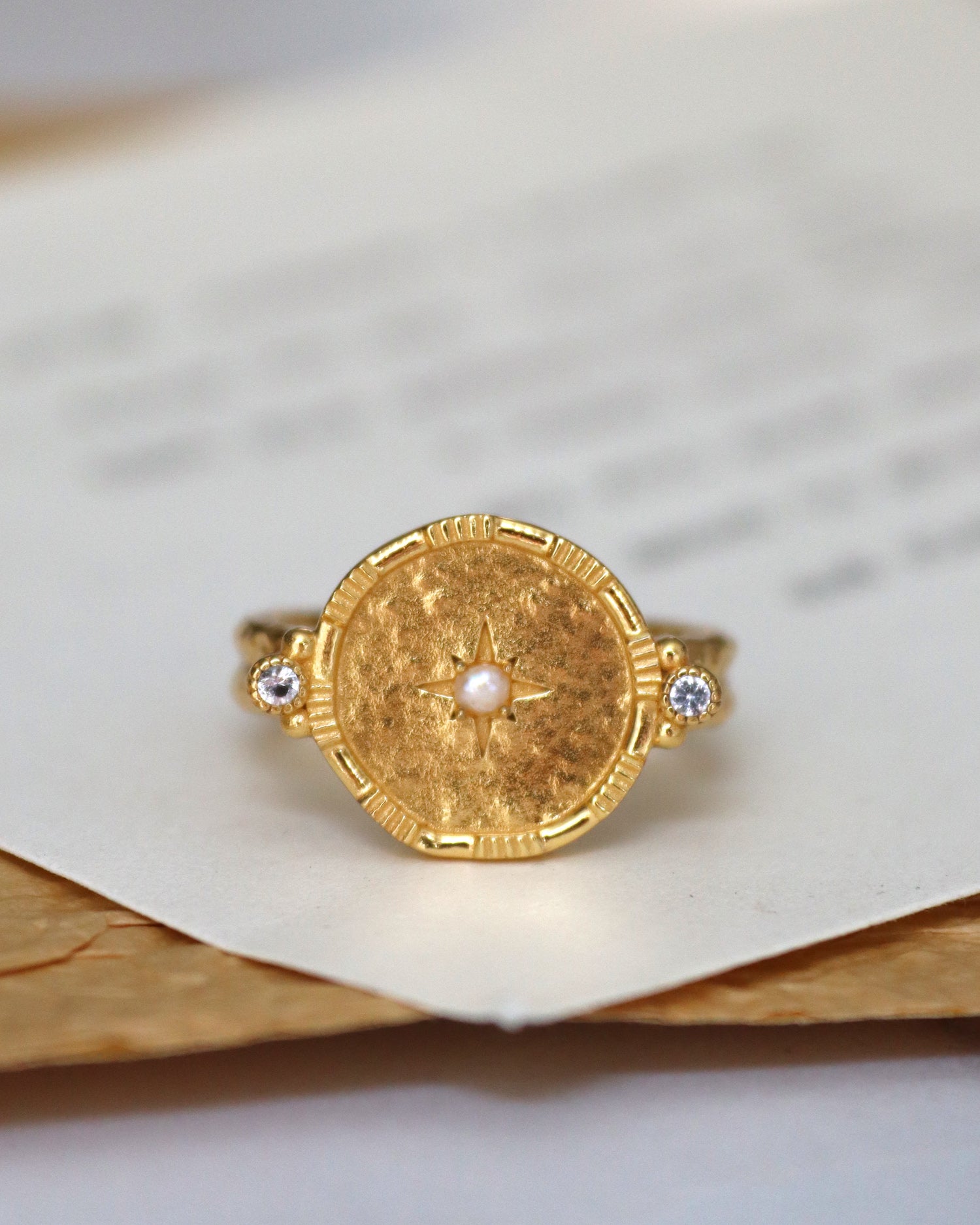 Pearl Shield Stacking Ring | Ottoman Hands Jewellery