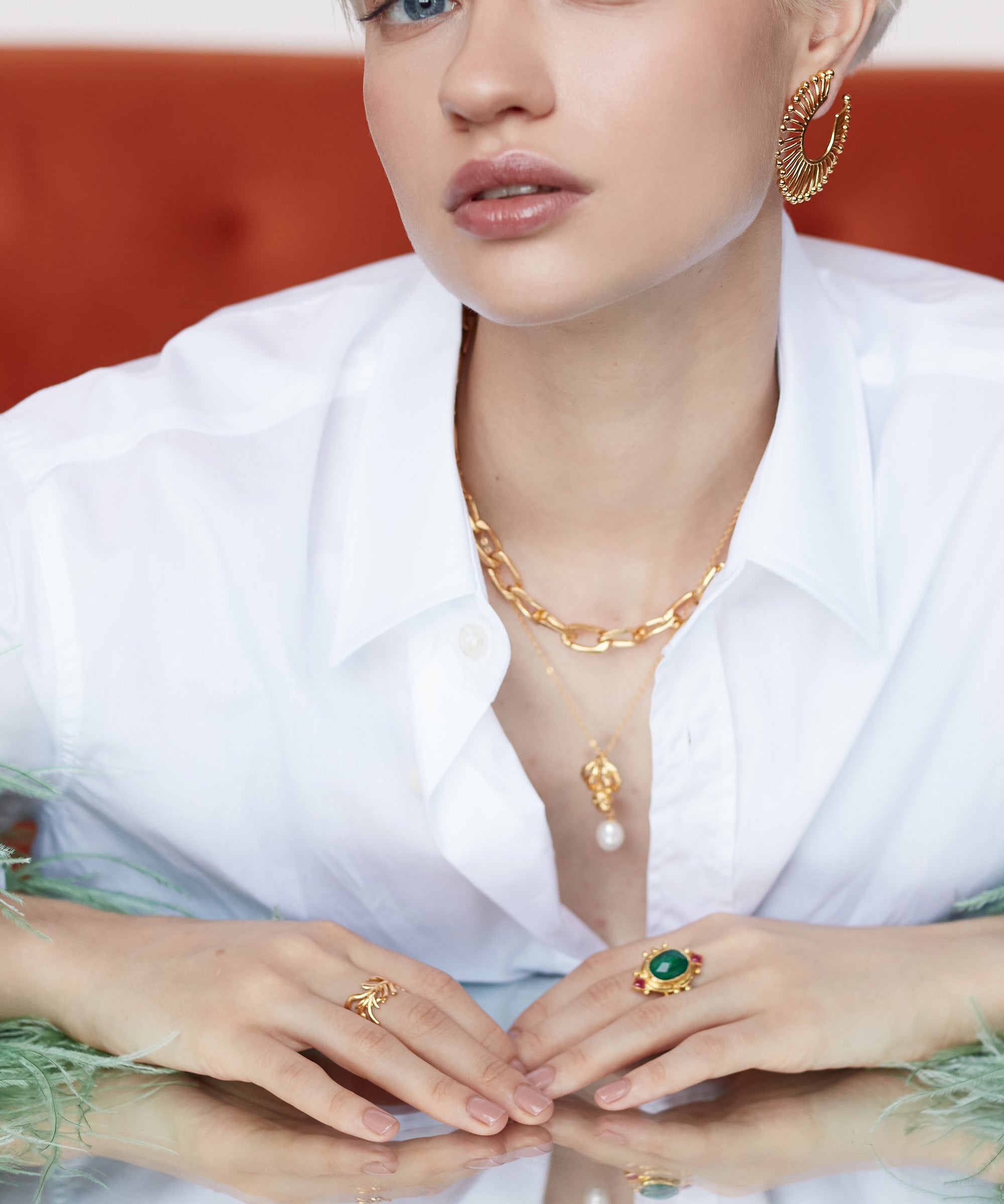 Raina Emerald and Pink Crystal Ring | Sustainable Jewellery by Ottoman Hands