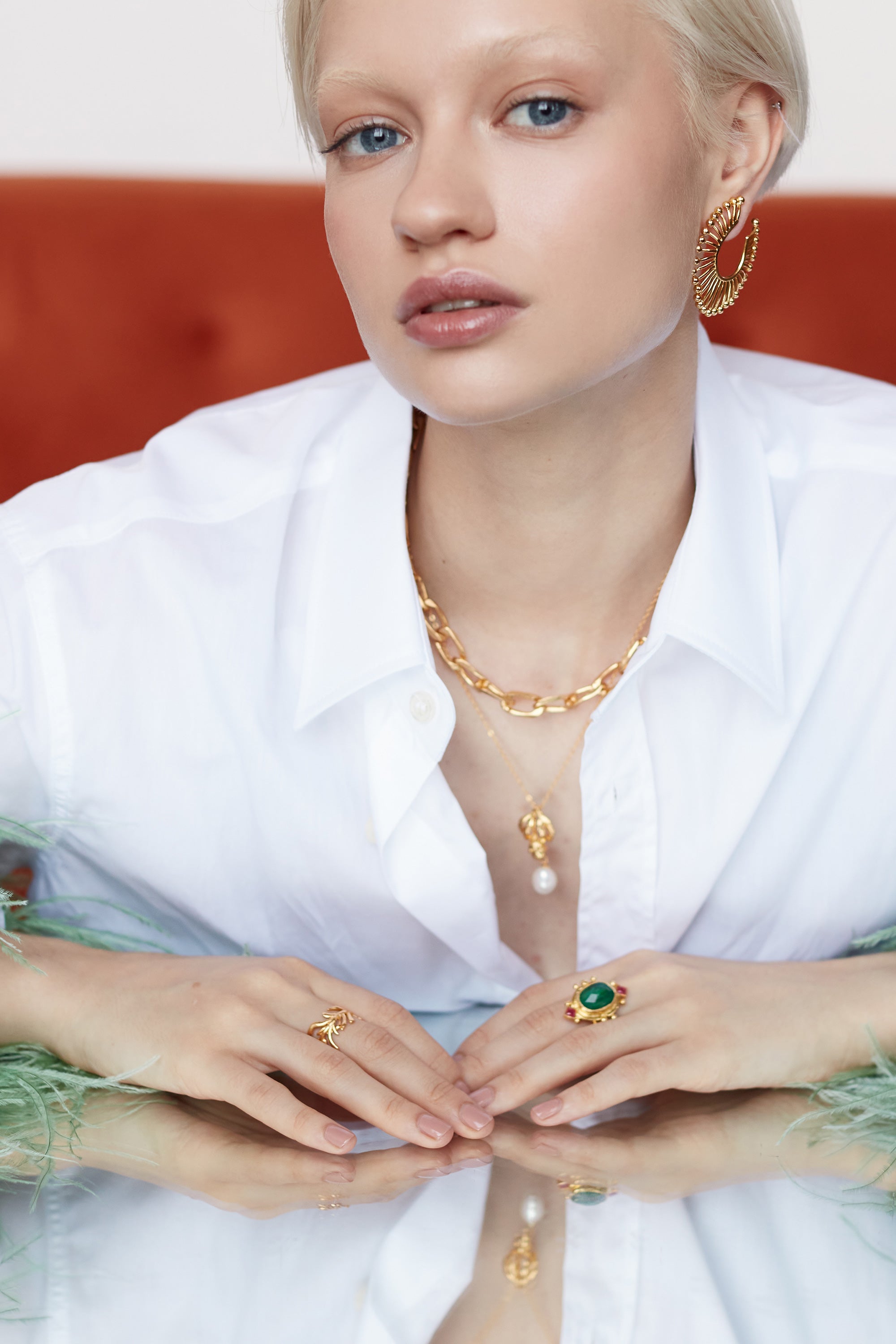 Raina Emerald and Pink Crystal Ring | Sustainable Jewellery by Ottoman Hands