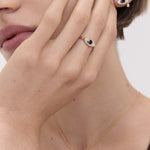 Diamond Evil Eye Solid Gold Stacking Ring | Ottoman Hands Jewellery