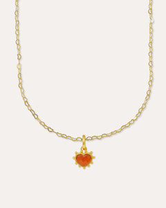 Red Onyx Heart Charm Pendant Necklace | Sustainable Jewellery by Ottoman Hands