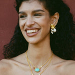 Waterproof Shell Pearl Beaded Stud Earrings | Sustainable Jewellery by Ottoman Hands