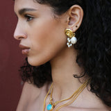 Waterproof Shell Pearl Beaded Stud Earrings | Sustainable Jewellery by Ottoman Hands