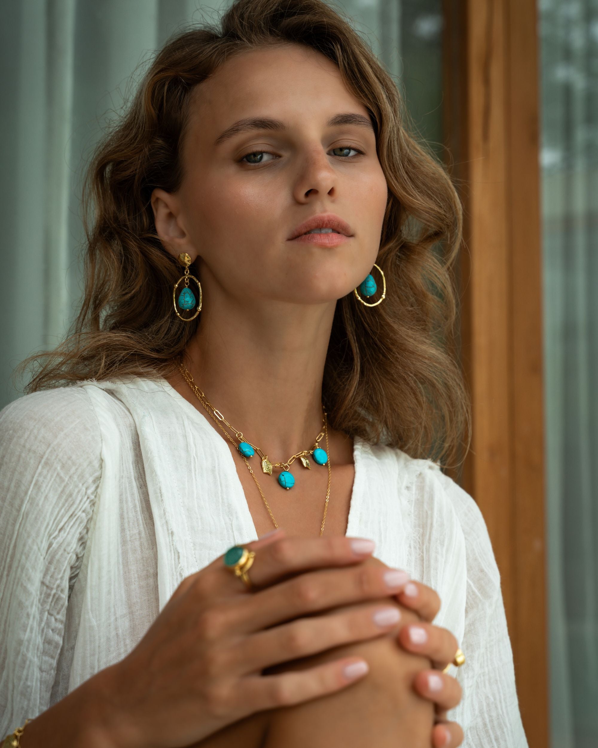 Sloane Turquoise Drop Stud Earrings | Ottoman Hands