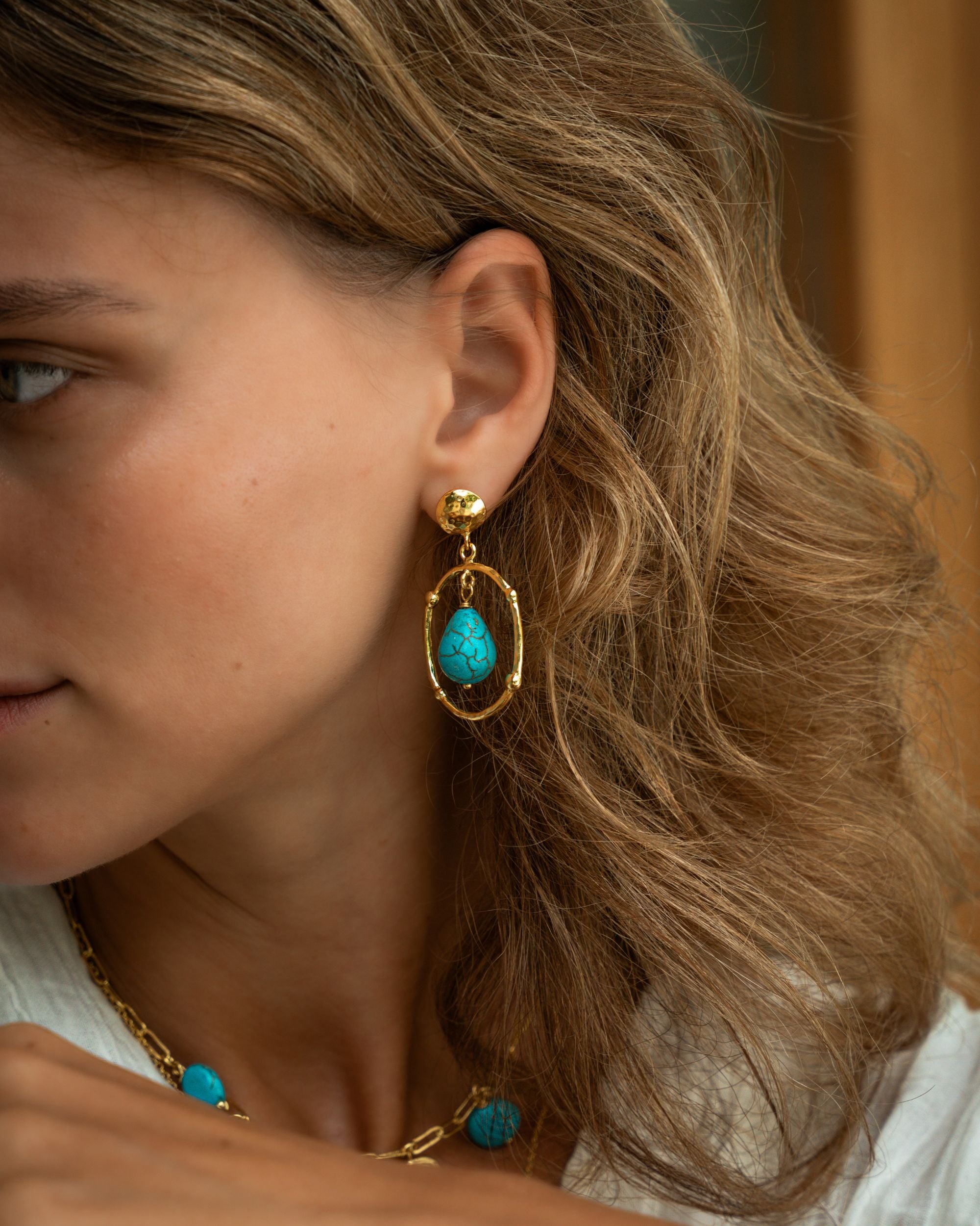 Sloane Turquoise Drop Stud Earrings | Ottoman Hands