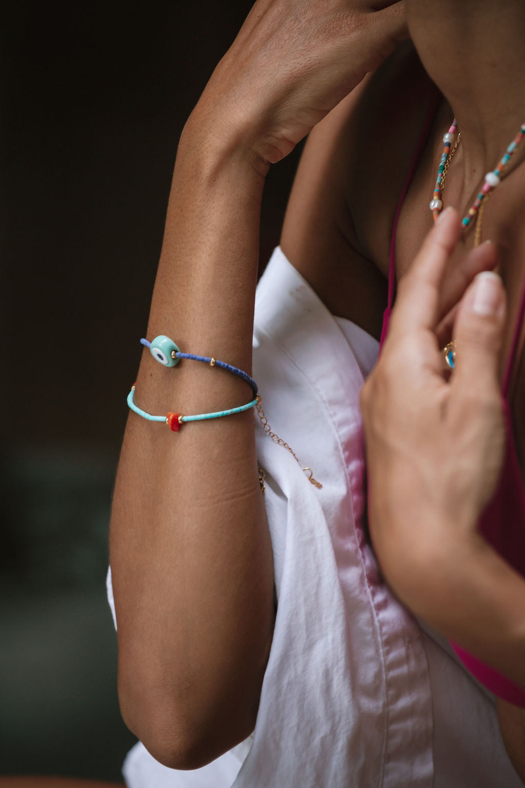 Solana Evil Eye Beaded Bracelet - Mother & Child Set | Sustainable Jewellery by Ottoman Hands