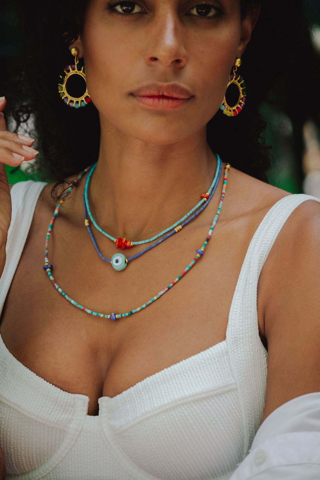 Sonia Mother of Pearl and Turquoise Beaded Necklace | Sustainable Jewellery by Ottoman Hands