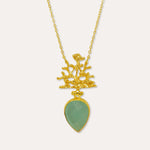 Sophia Aqua Chalcedony Coral Pendant necklace | Sustainable Jewellery by Ottoman Hands