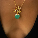 Sophia Aqua Chalcedony Coral Pendant necklace | Sustainable Jewellery by Ottoman Hands