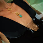 Sophia Aqua Chalcedony Coral Pendant necklace | Sustainable Jewellery by Ottoman Hands