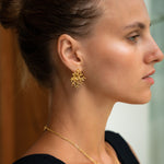 Sophia Gold Coral Stud Earrings | Sustainable Jewellery by Ottoman Hands