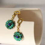 Soraya Malachite and Lapis Flower Drop Earrings | Sustainable Jewellery by Ottoman Hands
