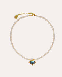 Sorel Pearl and Labradorite Beaded Necklace - Gold | Ottoman Hands Jewellery