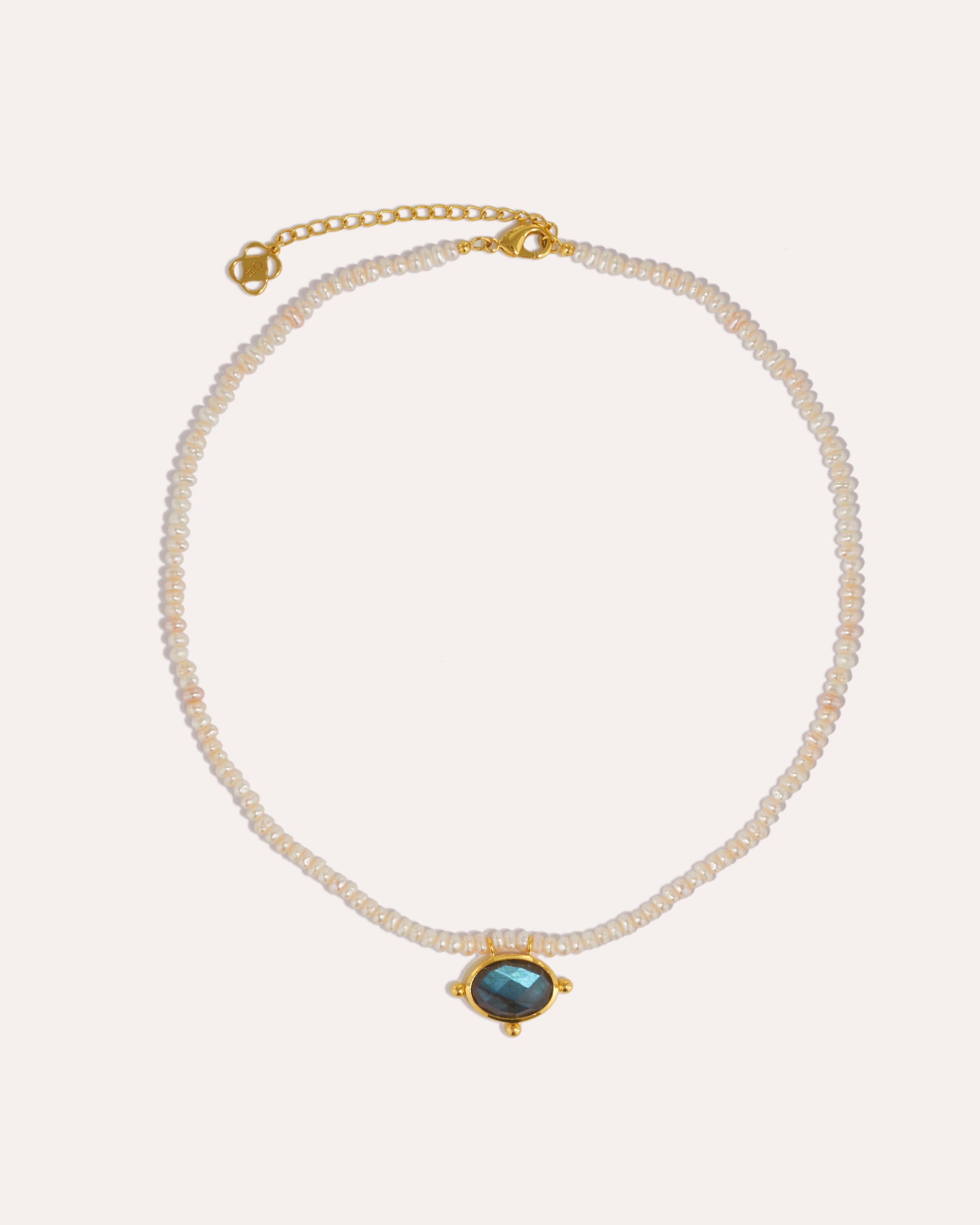 Sorel Pearl and Labradorite Beaded Necklace - Gold | Ottoman Hands Jewellery