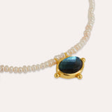 Sorel Pearl and Labradorite Beaded Necklace - Gold | Ottoman Hands Jewellery