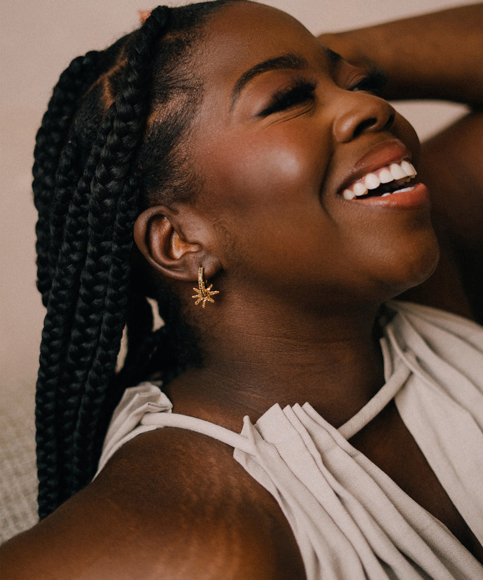 Stephanie Yeboah Nsoromma Star Hoop Earrings - Green | Sustainable Jewellery by Ottoman Hands