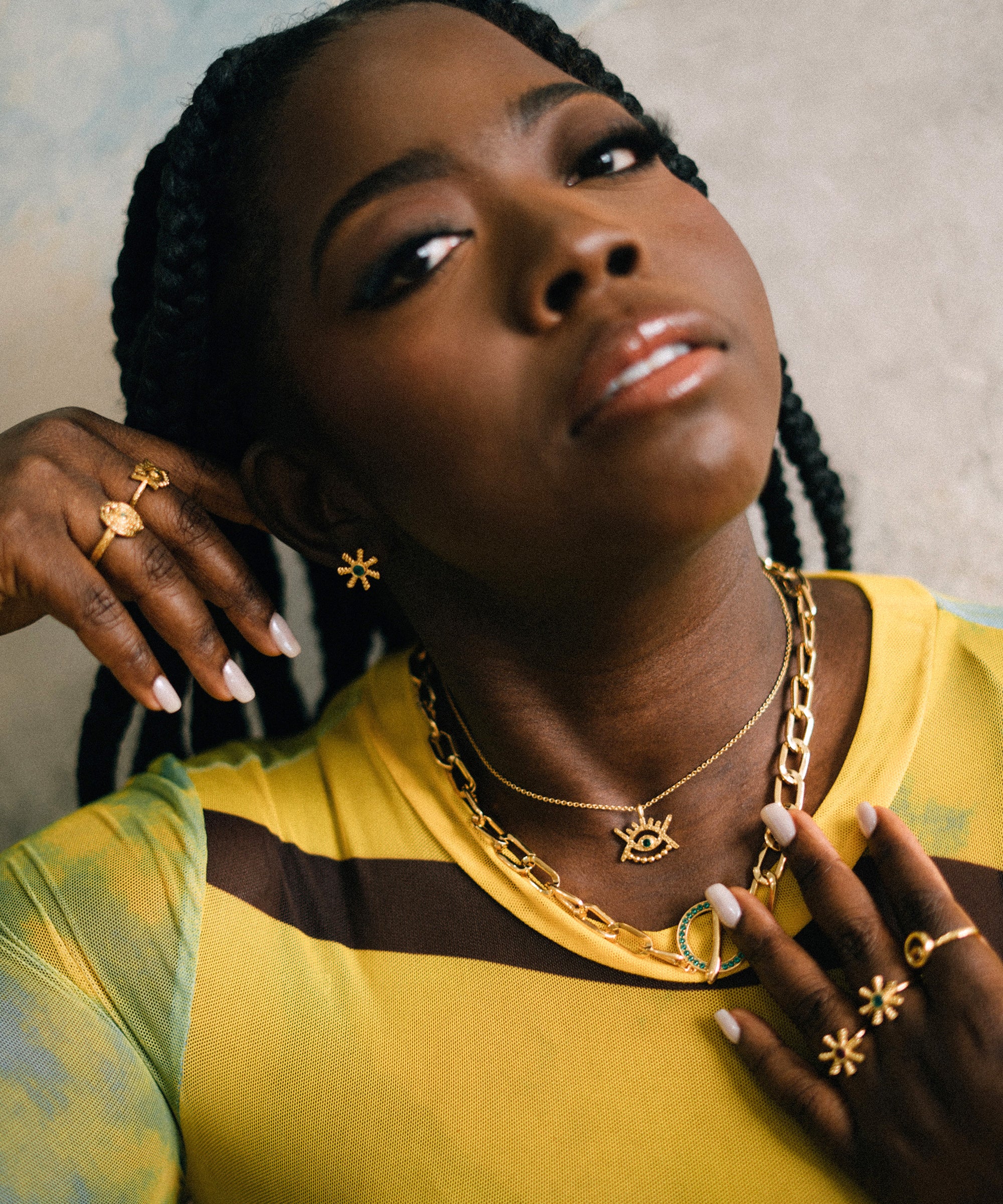 Stephanie Yeboah Abode Santann Eye Pendant Necklace - Green | Sustainable Jewellery by Ottoman Hands