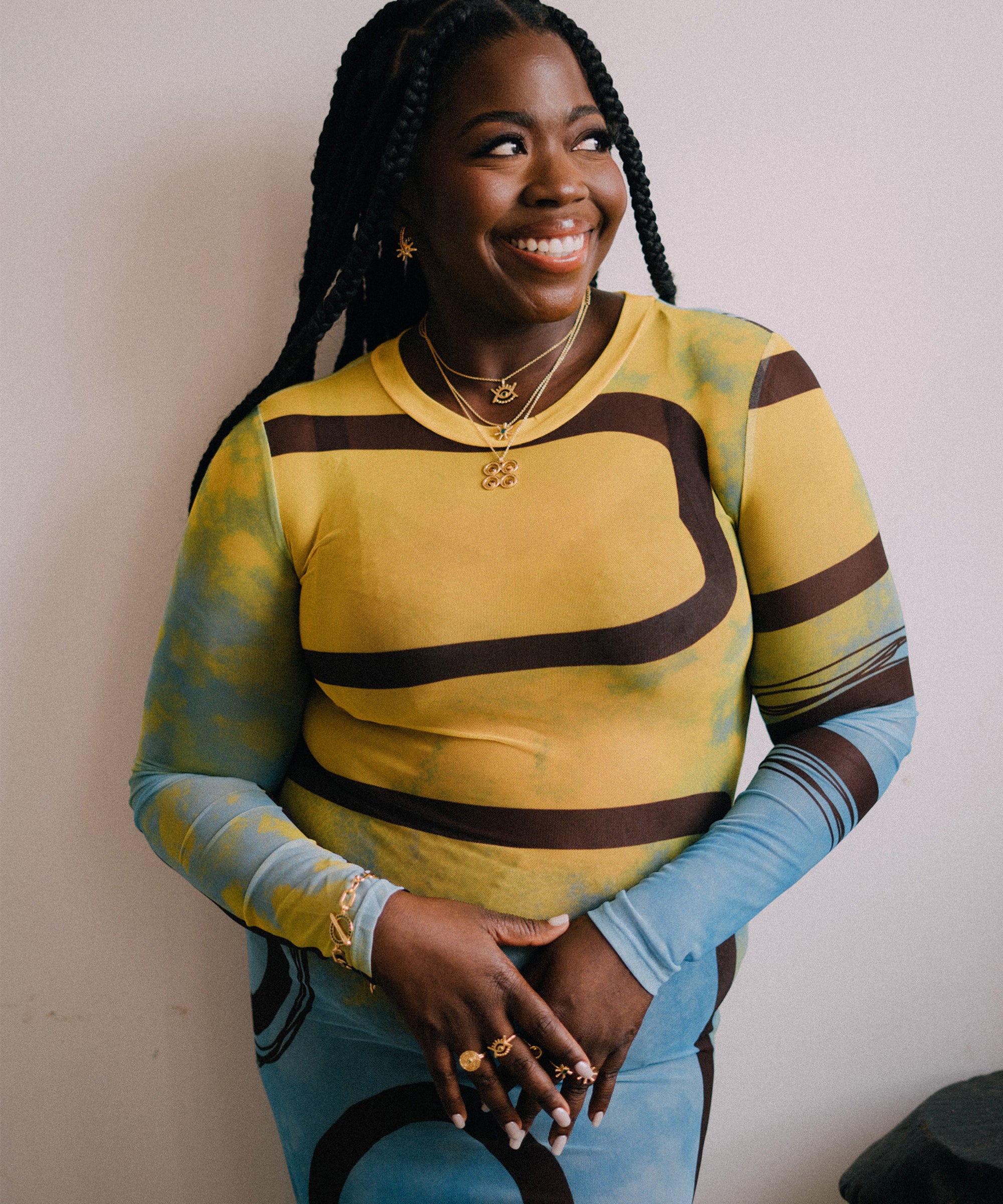 Stephanie Yeboah Abode Santann Eye Pendant Necklace - Green | Sustainable Jewellery by Ottoman Hands