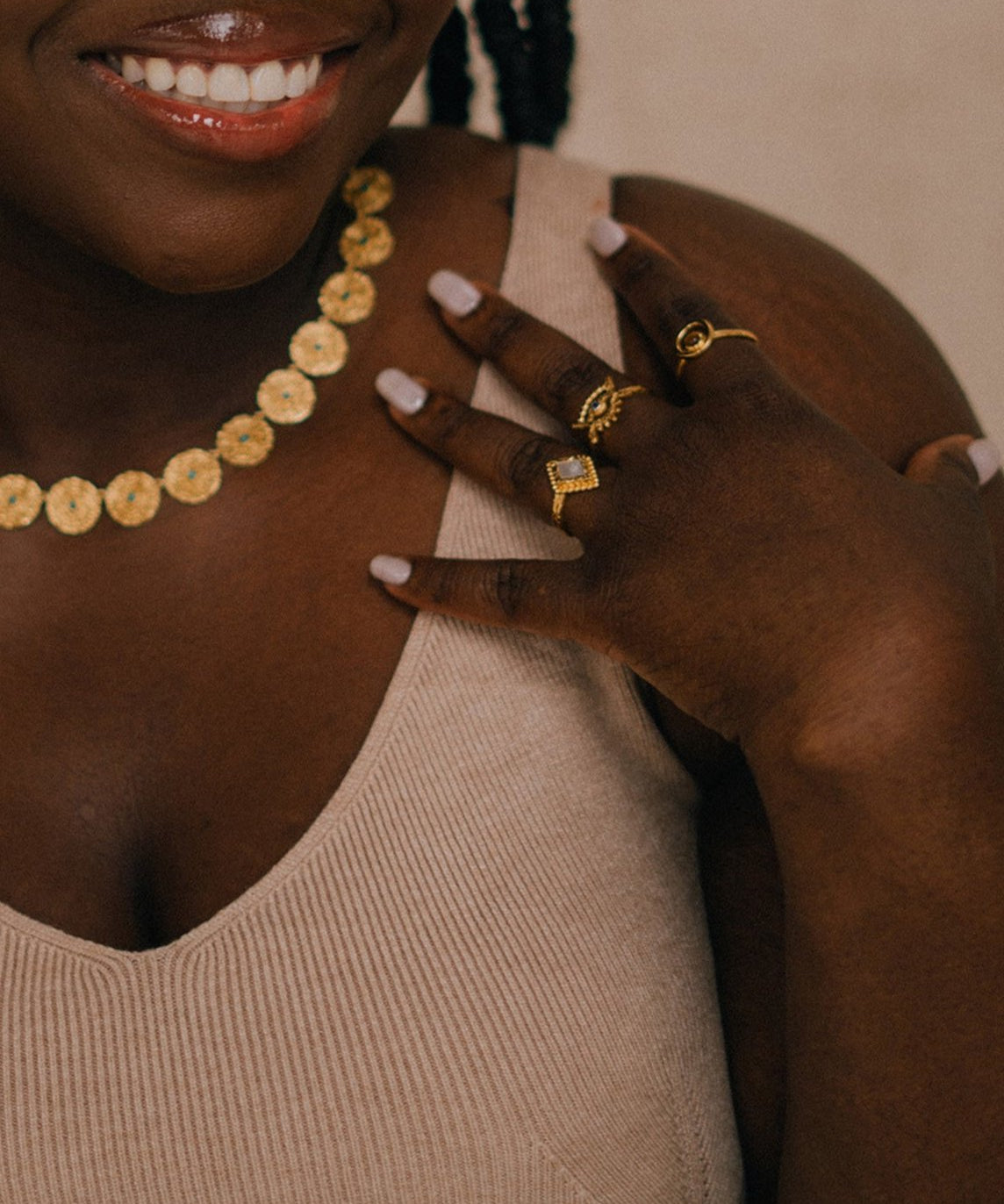 Stephanie Yeboah Adwoa Mother of Pearl Ring | Sustainable Jewellery by Ottoman Hands