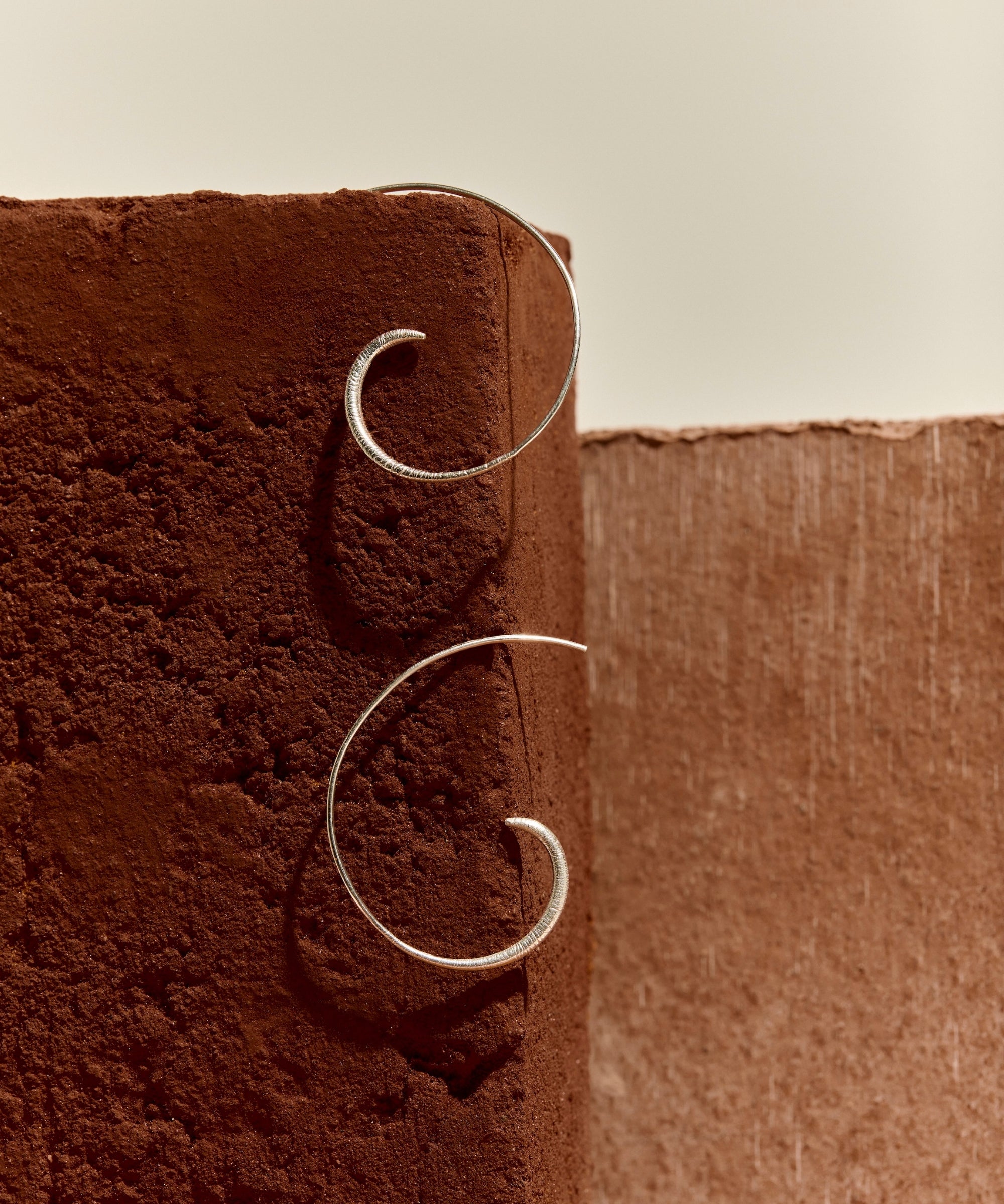 Aegina Sterling Silver Pull Through Hoop Earrings | Ottoman Hands Jewellery