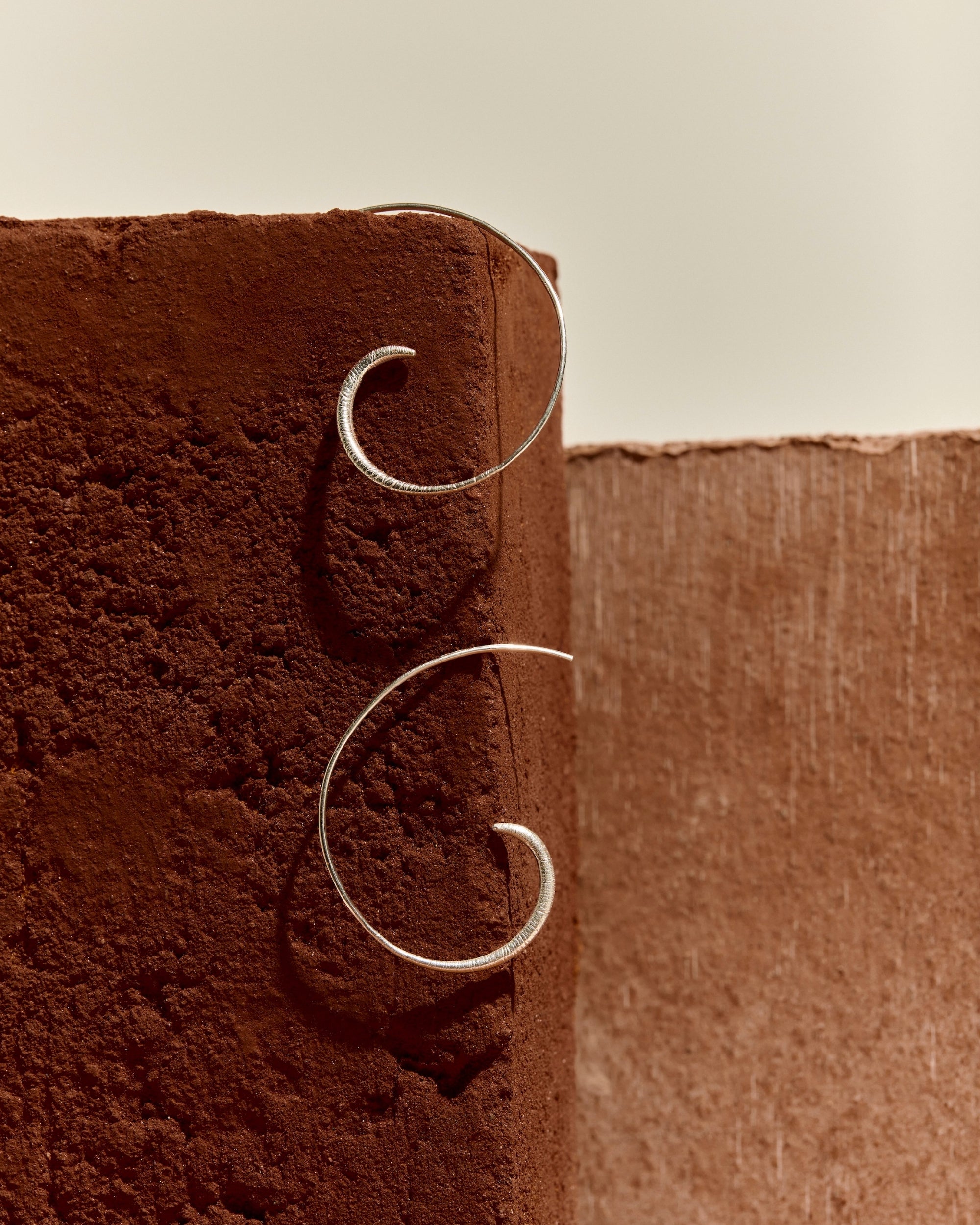 Aegina Sterling Silver Pull Through Hoop Earrings | Ottoman Hands Jewellery