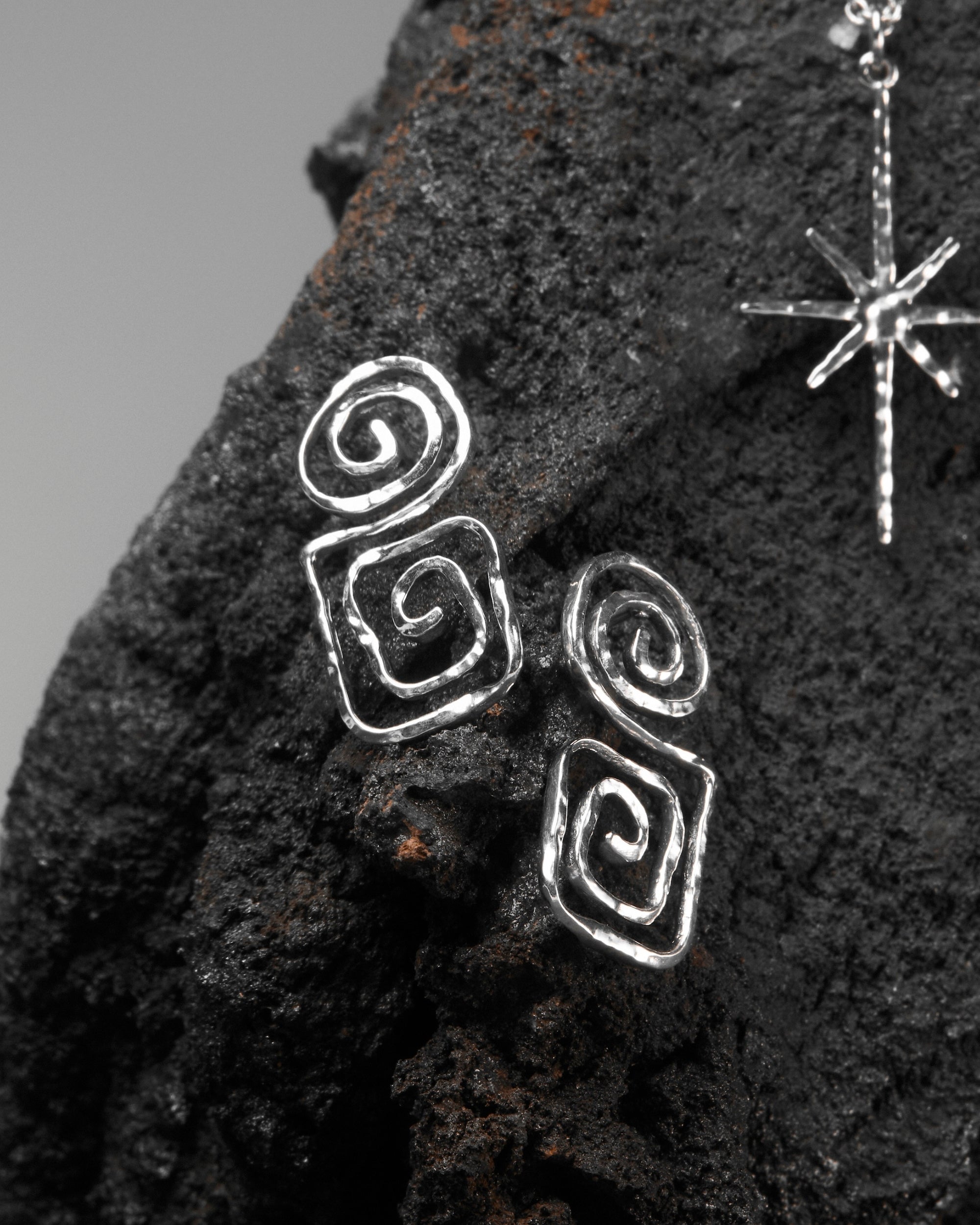 Megara Sterling Silver Spiral Stud Earrings | Ottoman Hands Jewellery