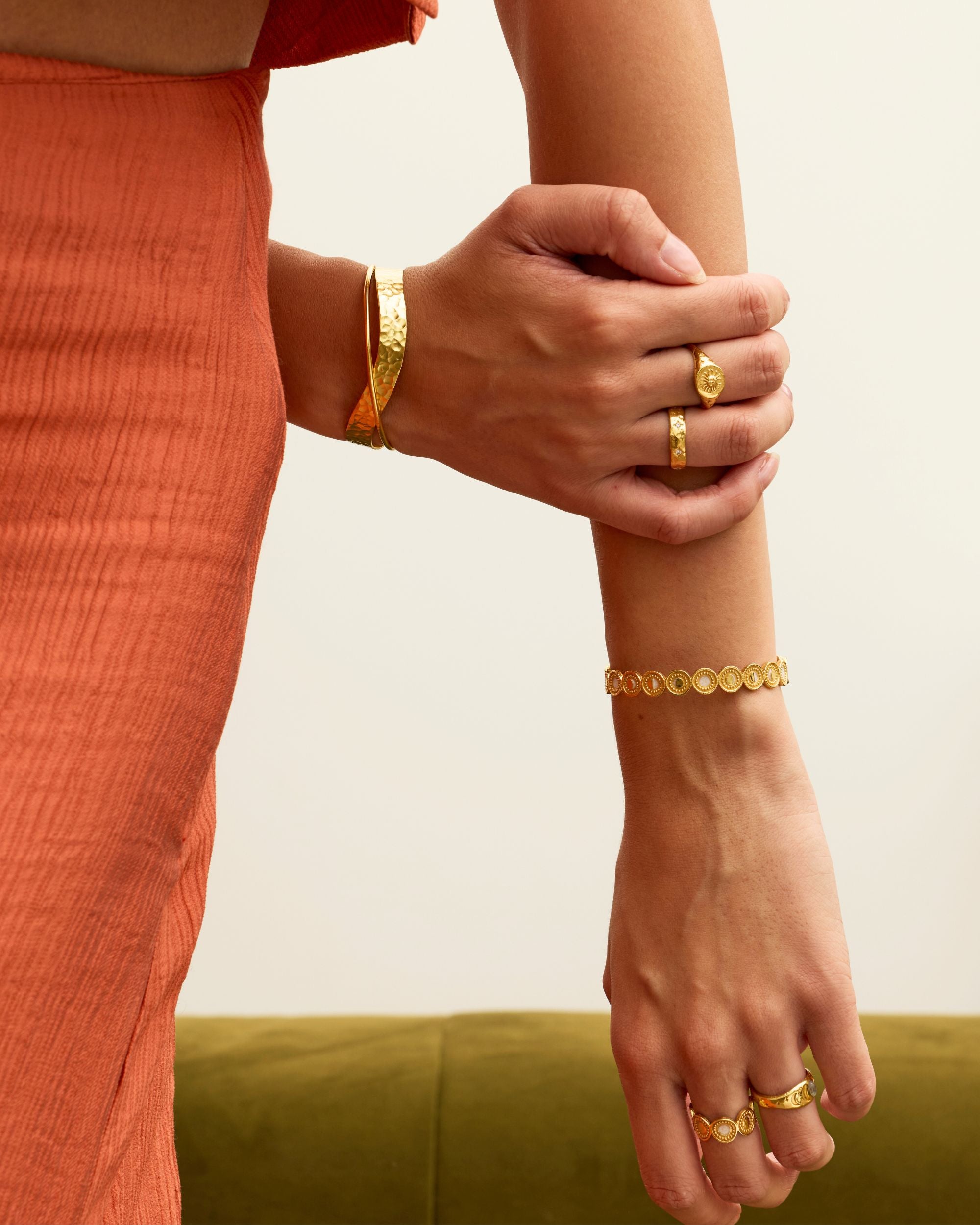 Gold Jewellery Layering Rings and Bracelets | Ottoman Hands Jewellery