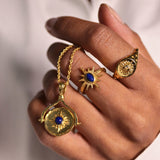 Lapis Star Stacking Ring
