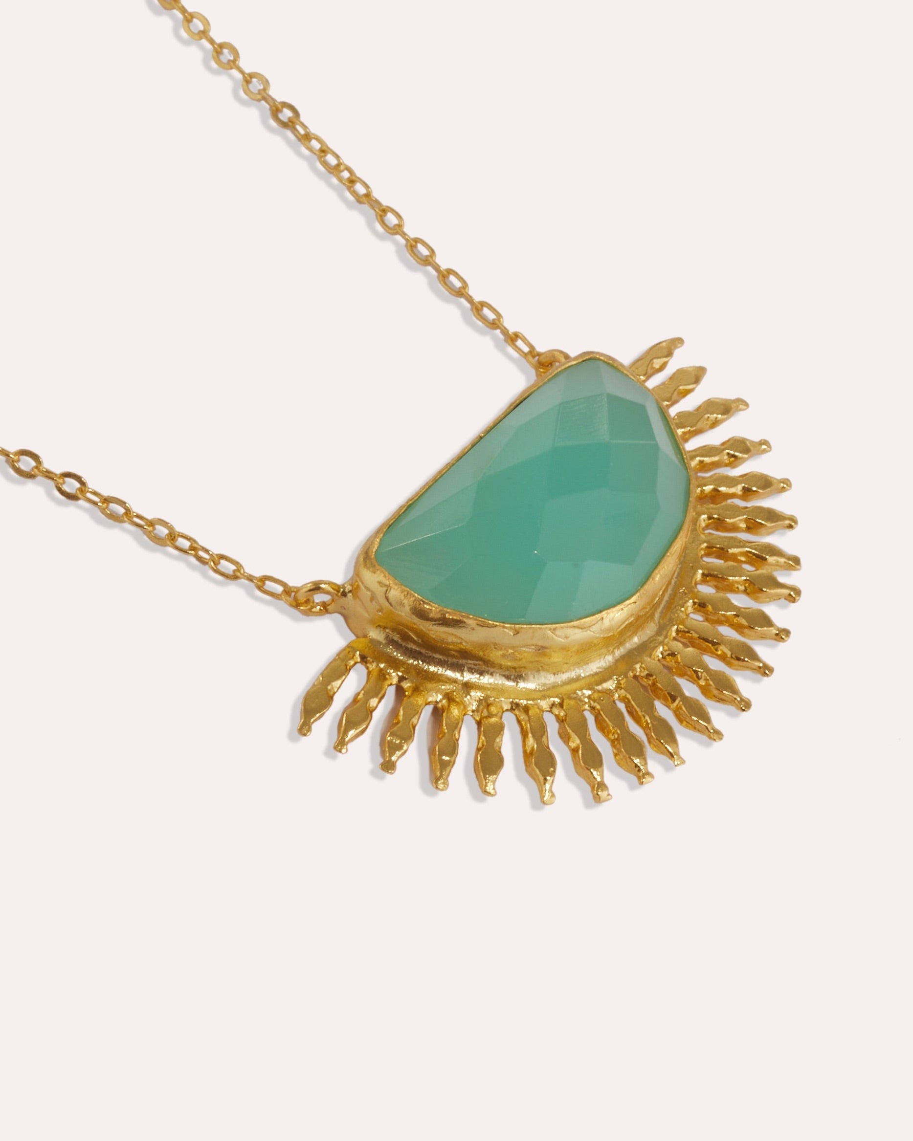 Sunrise Aqua Chalcedony Pendant Necklace | Ottoman Hands Jewellery