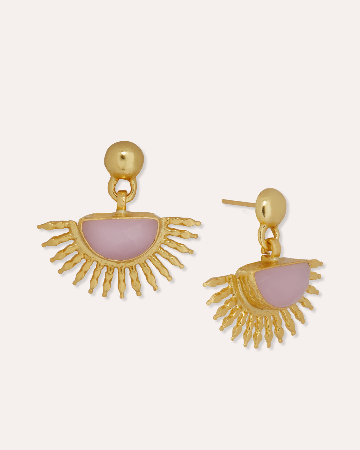 Sunrise Quartz Drop Stud Earrings