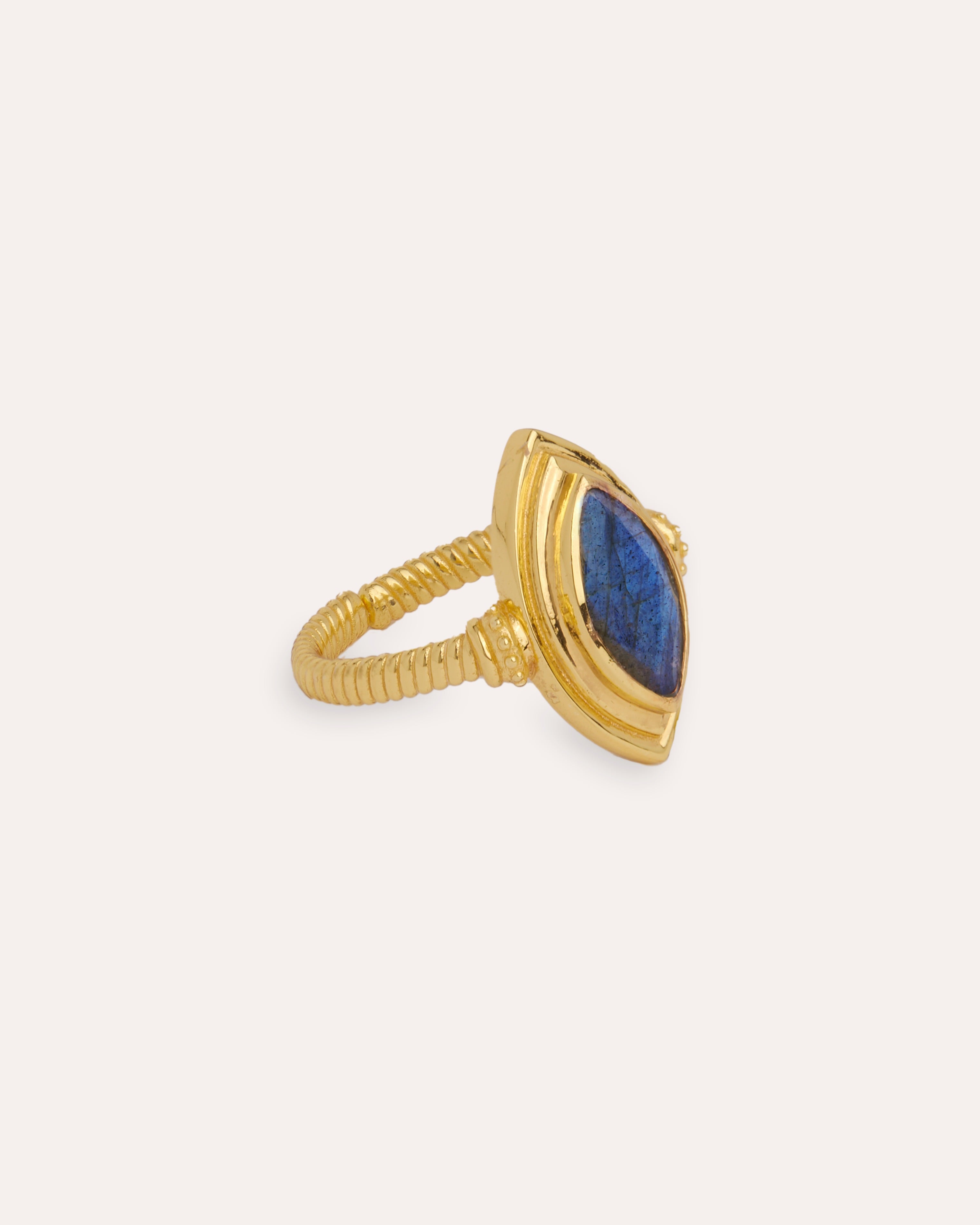 Marquise Labradorite Stacking Ring | Sustainable Jewellery by Ottoman Hands