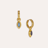 Marquise Labradorite Huggie Earrings | Sustainable Jewellery by Ottoman Hands
