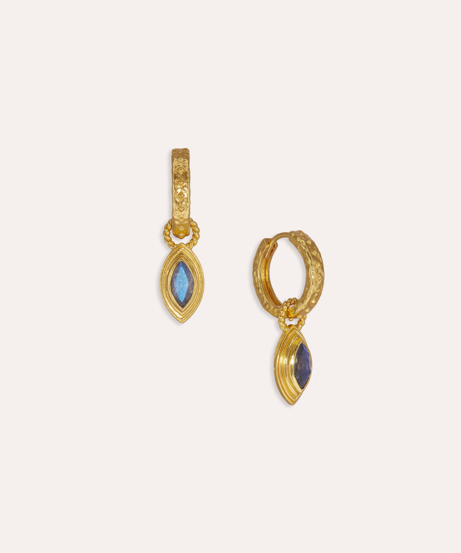 Marquise Labradorite Huggie Earrings | Sustainable Jewellery by Ottoman Hands
