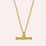 White Topaz Tennis T-Bar Necklace | Sustainable Jewellery by Ottoman Hands