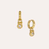 White Topaz Drop Huggie Earrings | Ottoman Hands Jewellery