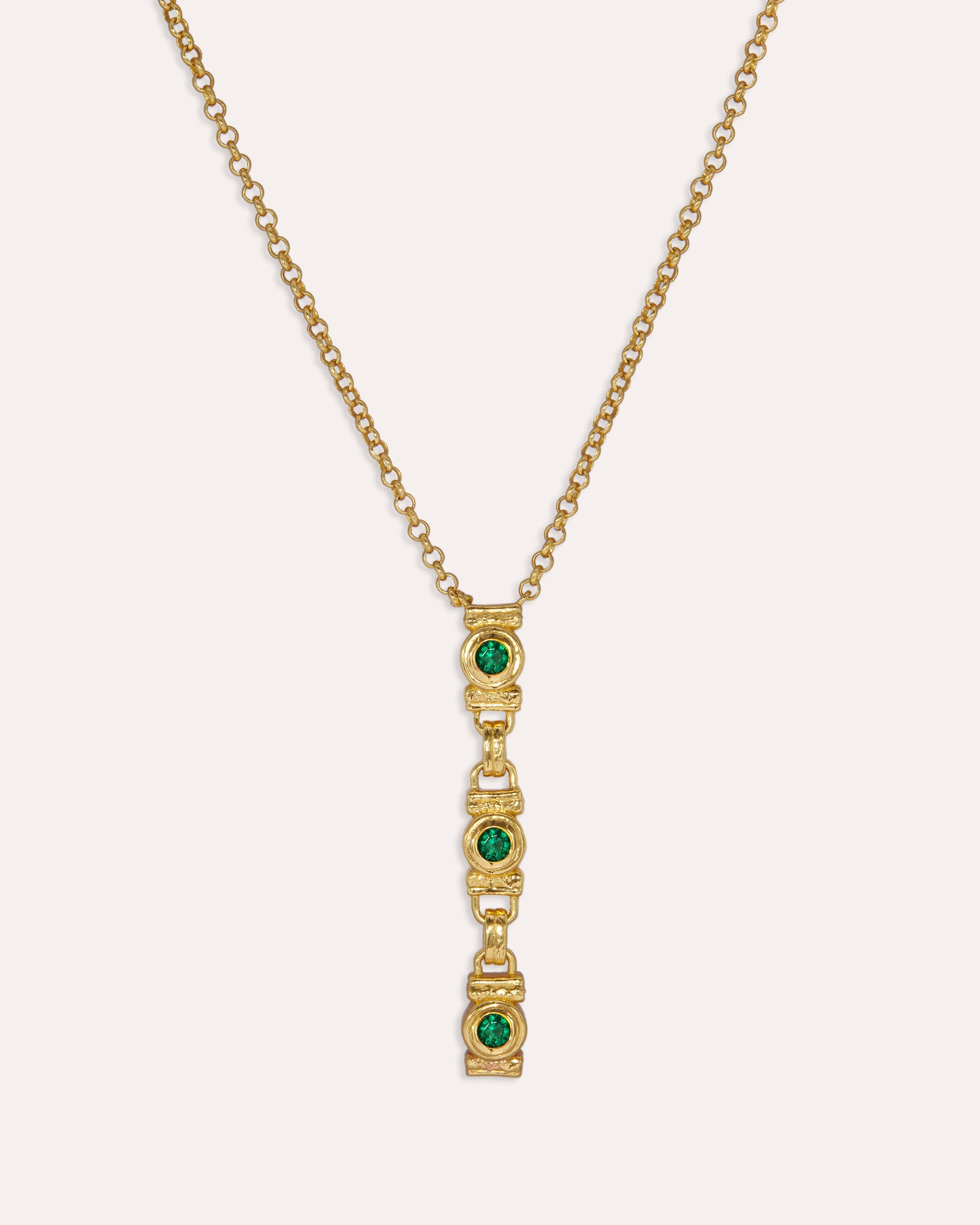 Emerald Green CZ Tennis Lariat Necklace | Sustainable Jewellery by Ottoman Hands