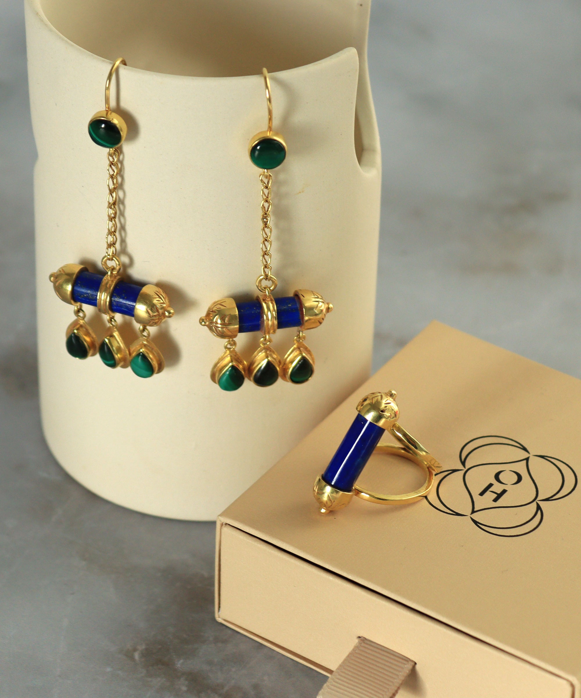 Noor Lapis Cocktail Ring | Sustainable Jewellery by Ottoman Hands