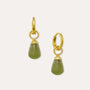 Esin Green Agate Huggie Hoop Earrings | Sustainable Jewellery by Ottoman Hands