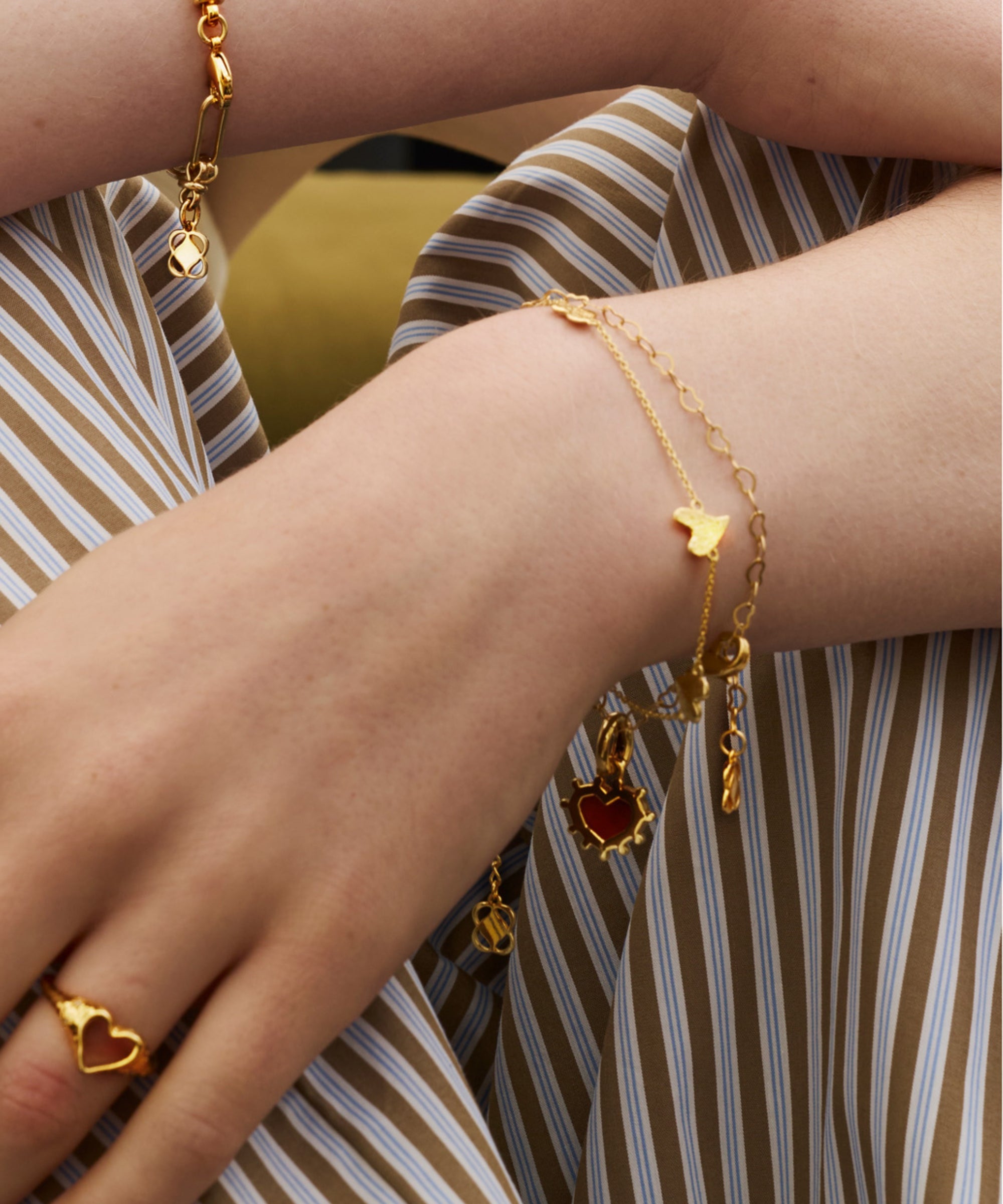 Triple Heart Chain Bracelet | Sustainable Jewellery by Ottoman Hands