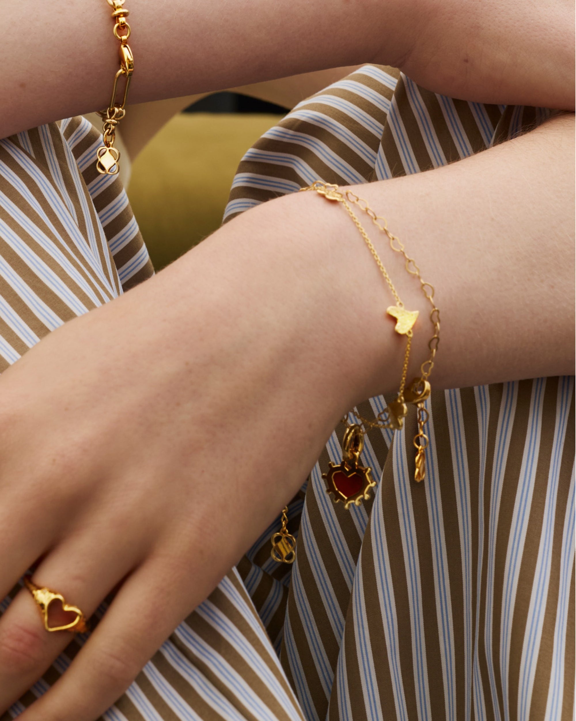 Triple Heart Chain Bracelet | Ottoman Hands Jewellery