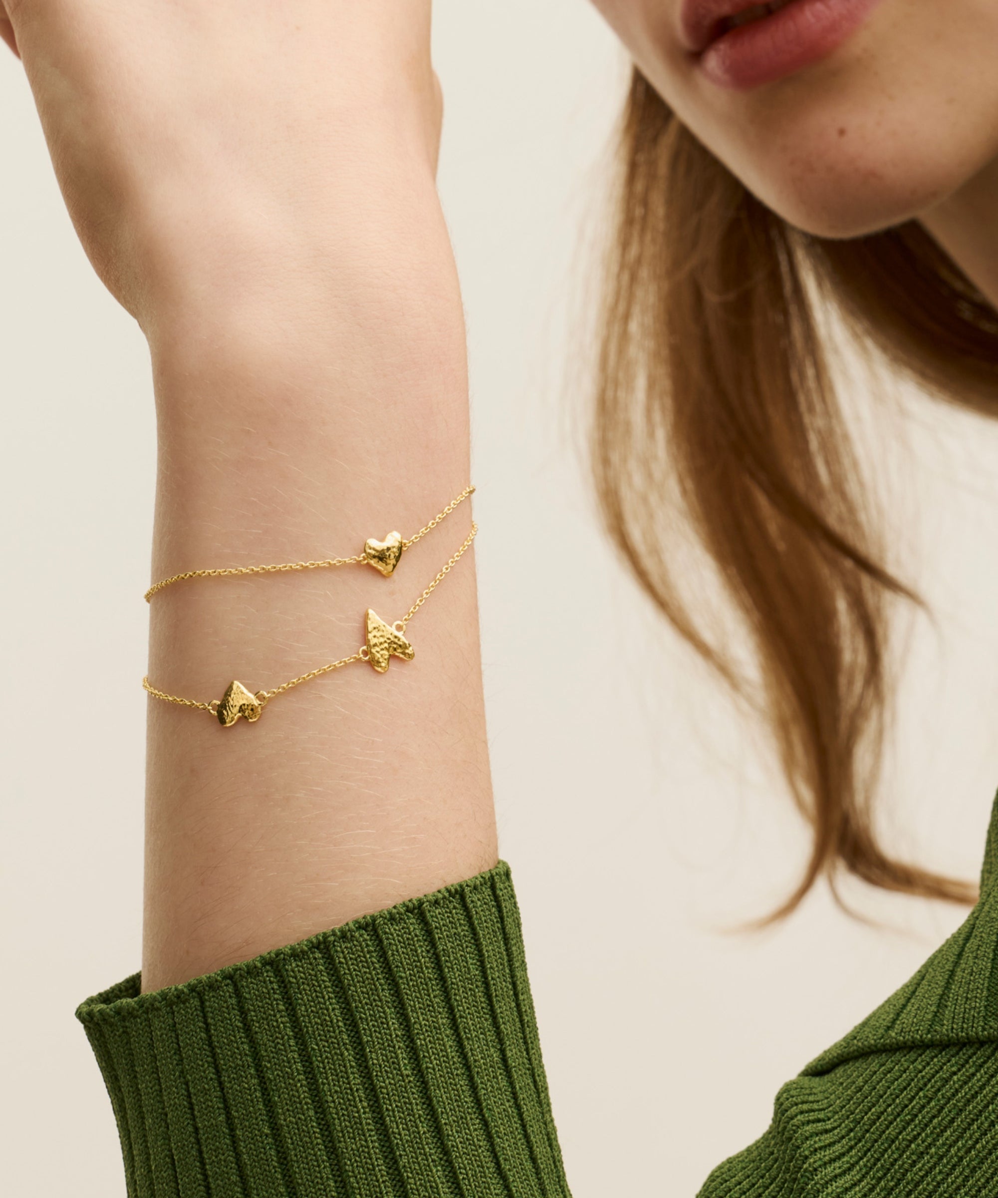 Triple Heart Chain Bracelet | Ottoman Hands Jewellery