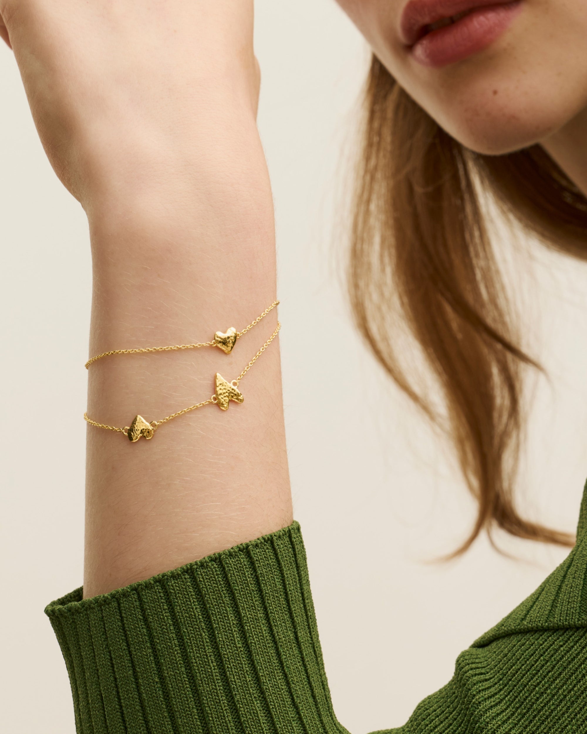 Triple Heart Chain Bracelet | Ottoman Hands Jewellery